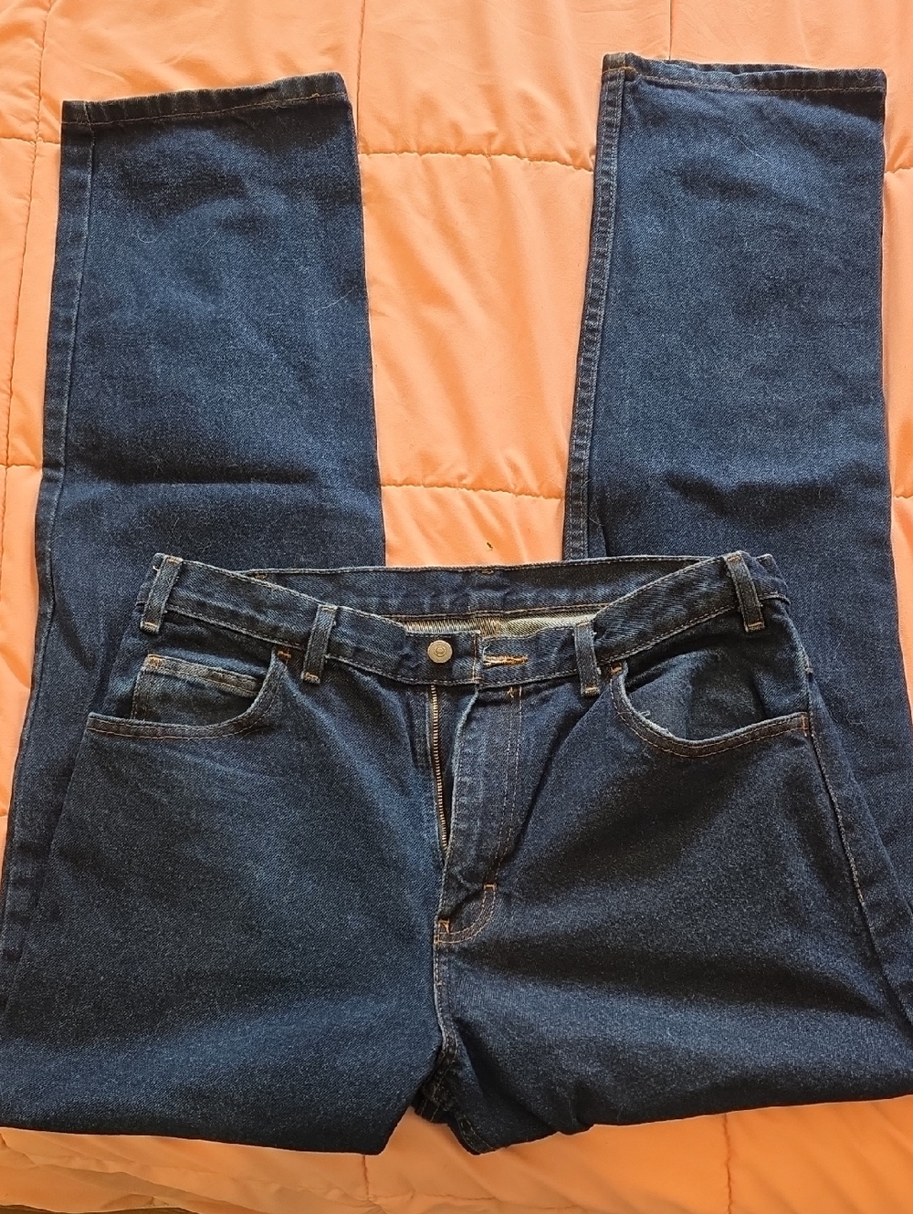 Men's Straight Dark Blue Denim Jeans